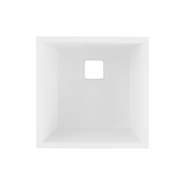 Zlewozmywak Granitowy QUBUS 1 komora bez ociekacza - wykończenie Białe